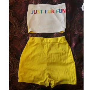 Yellow ‘Just For Fun’ Short Set